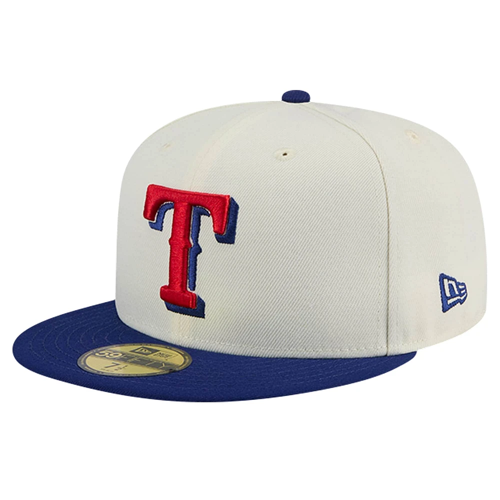 Men's New Era Cream Texas Rangers Chrome 59FIFTY Fitted Hat