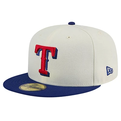 Men's New Era Cream Texas Rangers Chrome 59FIFTY Fitted Hat