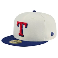 Men's New Era Cream Texas Rangers Chrome 59FIFTY Fitted Hat