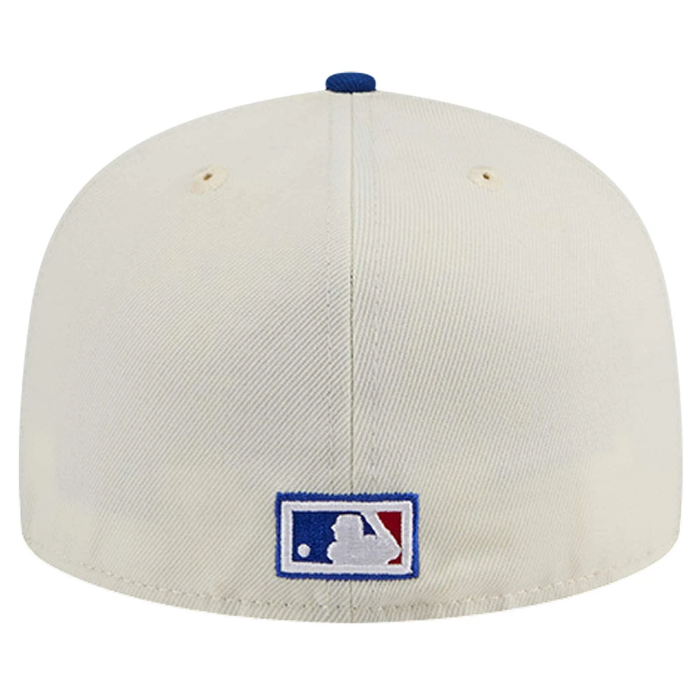 Men's New Era Cream Texas Rangers Cooperstown Collection Chrome 59FIFTY Fitted Hat