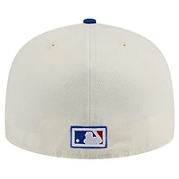 Men's New Era Cream Texas Rangers Cooperstown Collection Chrome 59FIFTY Fitted Hat