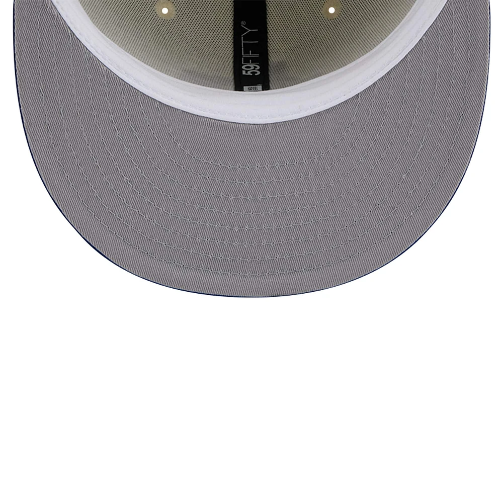 Men's New Era Cream Texas Rangers Cooperstown Collection Chrome 59FIFTY Fitted Hat