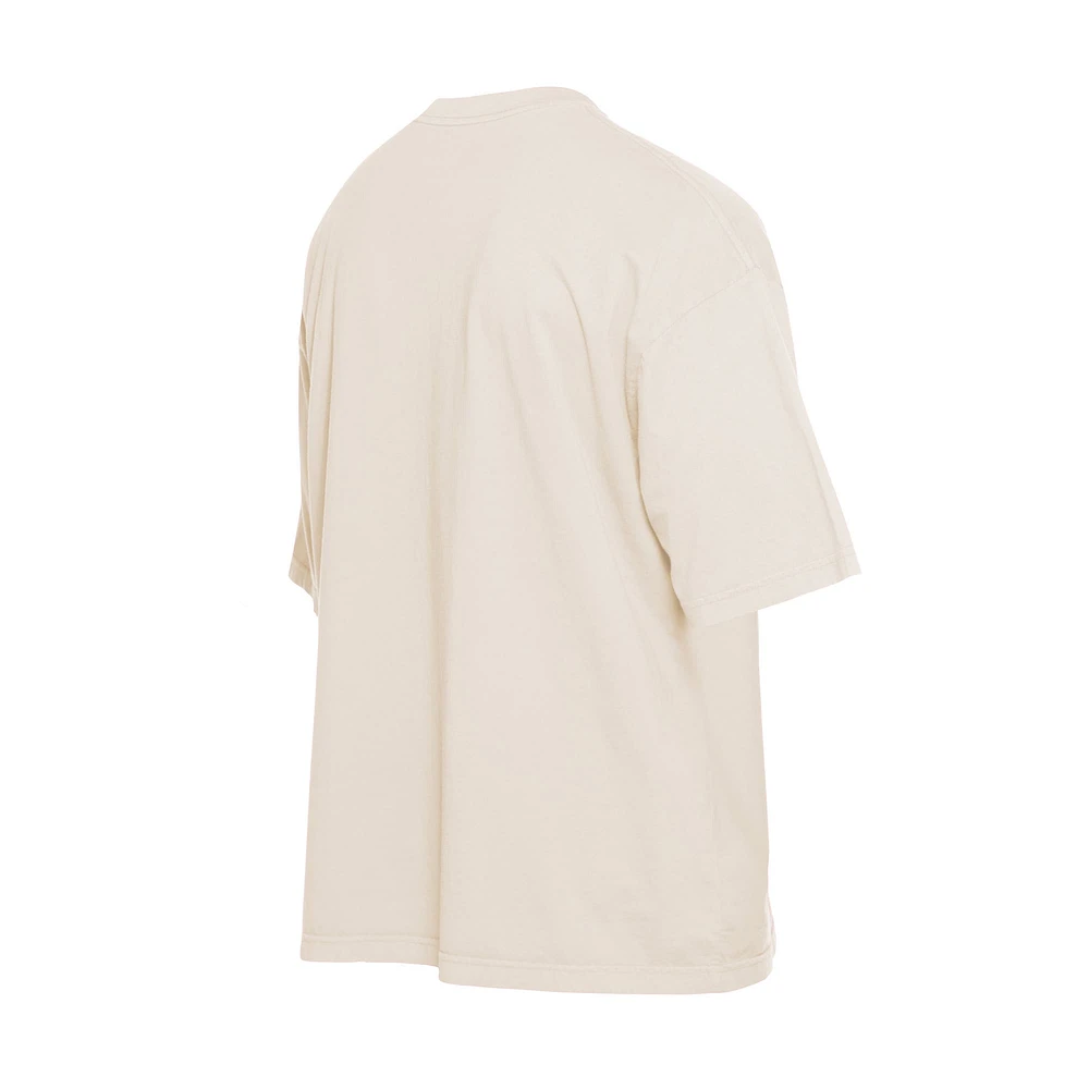 Men's New Era Cream Texas Rangers Cooperstown Collection Oversized Throwback Distressed T-Shirt