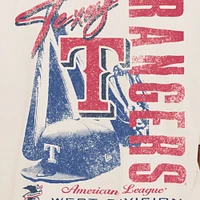 Men's New Era Cream Texas Rangers Cooperstown Collection Oversized Throwback Distressed T-Shirt