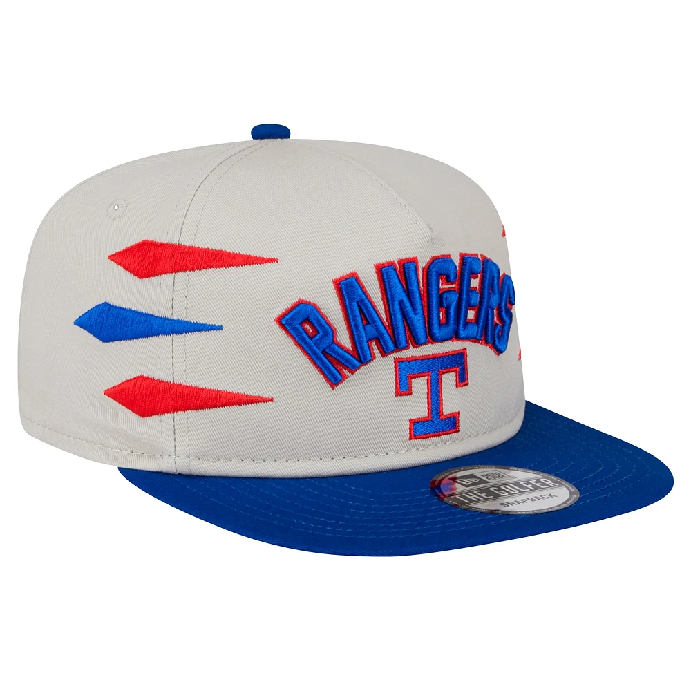 Casquette snapback Texas Rangers Iron Golfer de New Era pour homme, couleur crème