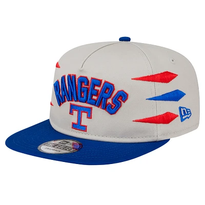 Casquette snapback Texas Rangers Iron Golfer de New Era pour homme, couleur crème