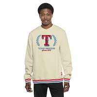 Sweat-shirt à enfiler rétro Texas Rangers de New Era pour homme, couleur crème