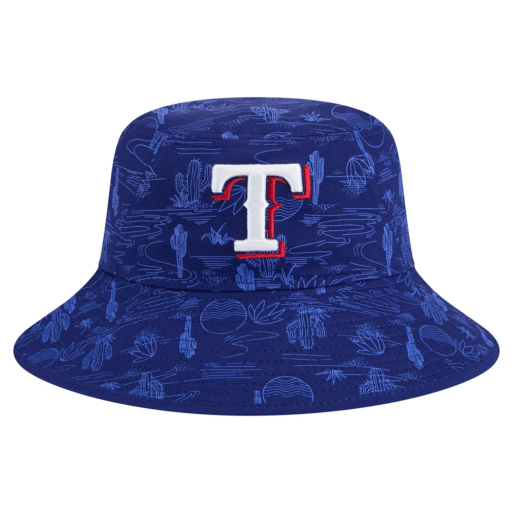 Men's New Era  Dark Blue Texas Rangers 2025 Spring Training All Over Print Bucket Hat