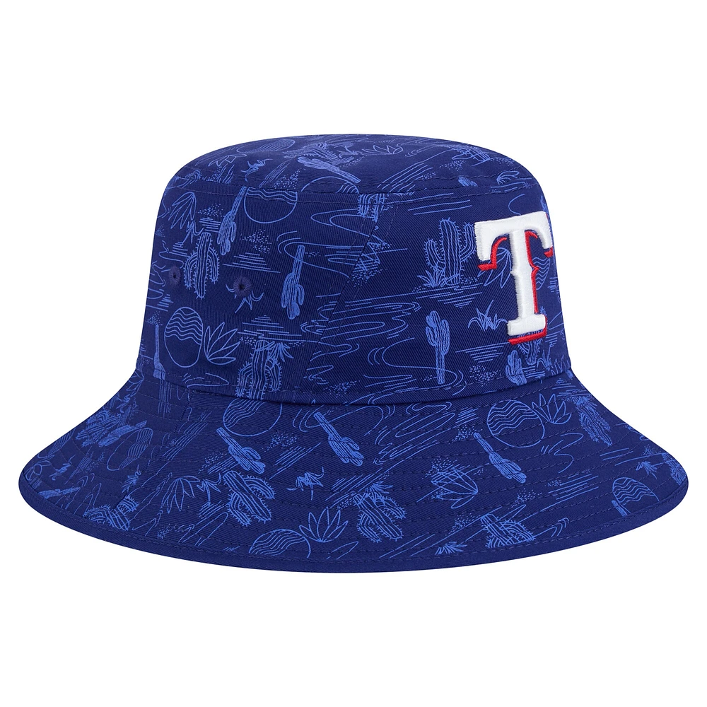 Men's New Era  Dark Blue Texas Rangers 2025 Spring Training All Over Print Bucket Hat