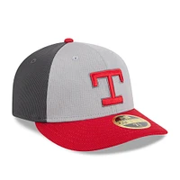 Men's New Era  Gray/Red Texas Rangers 2025 Batting Practice Low Profile 59FIFTY Fitted Hat