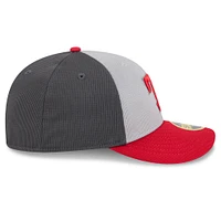 Men's New Era  Gray/Red Texas Rangers 2025 Batting Practice Low Profile 59FIFTY Fitted Hat