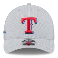 Men's New Era Gray Texas Rangers 2025 MLB Clubhouse 9FORTY M-Crown Adjustable Hat