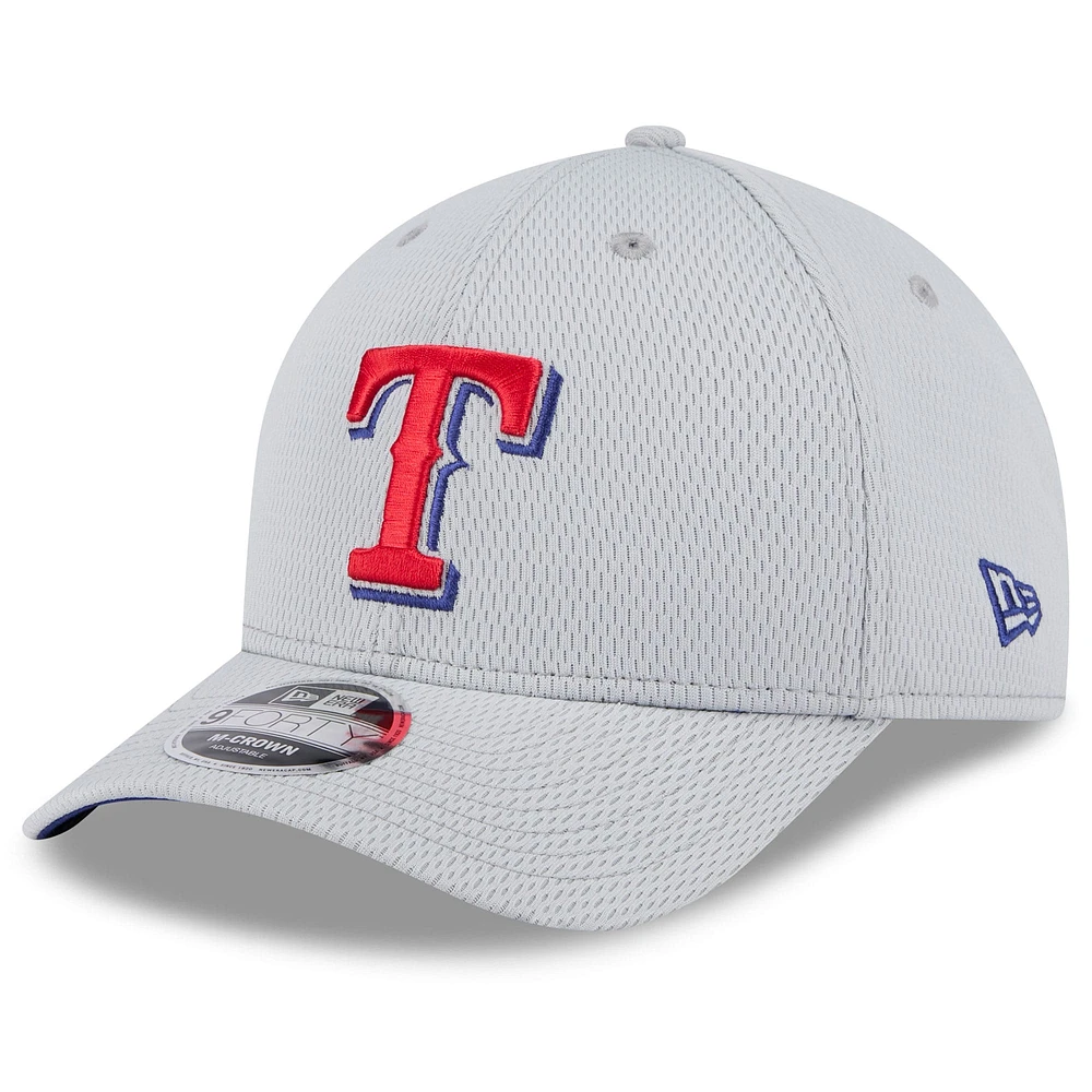 Men's New Era Gray Texas Rangers 2025 MLB Clubhouse 9FORTY M-Crown Adjustable Hat