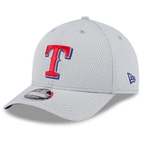 Men's New Era Gray Texas Rangers 2025 MLB Clubhouse 9FORTY M-Crown Adjustable Hat