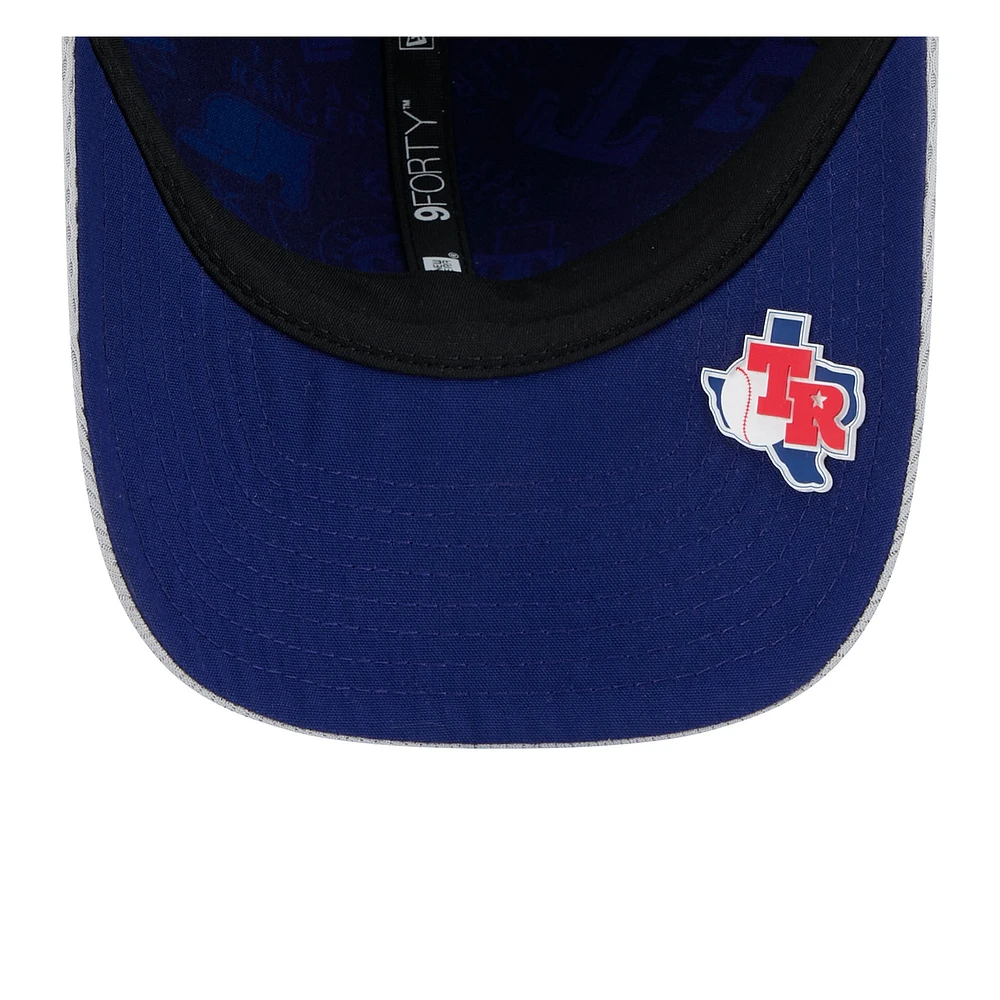 Men's New Era Gray Texas Rangers 2025 MLB Clubhouse 9FORTY M-Crown Adjustable Hat