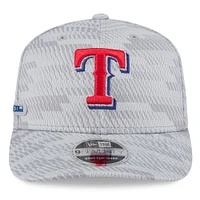 Men's New Era Gray Texas Rangers 2025 MLB Clubhouse 9SEVENTY Stretch-Snap Hat
