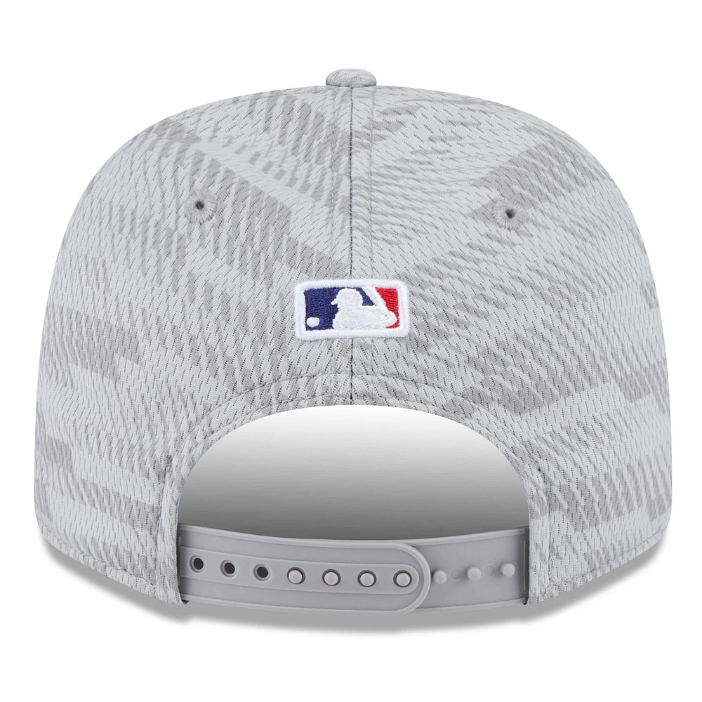 Men's New Era Gray Texas Rangers 2025 MLB Clubhouse 9SEVENTY Stretch-Snap Hat