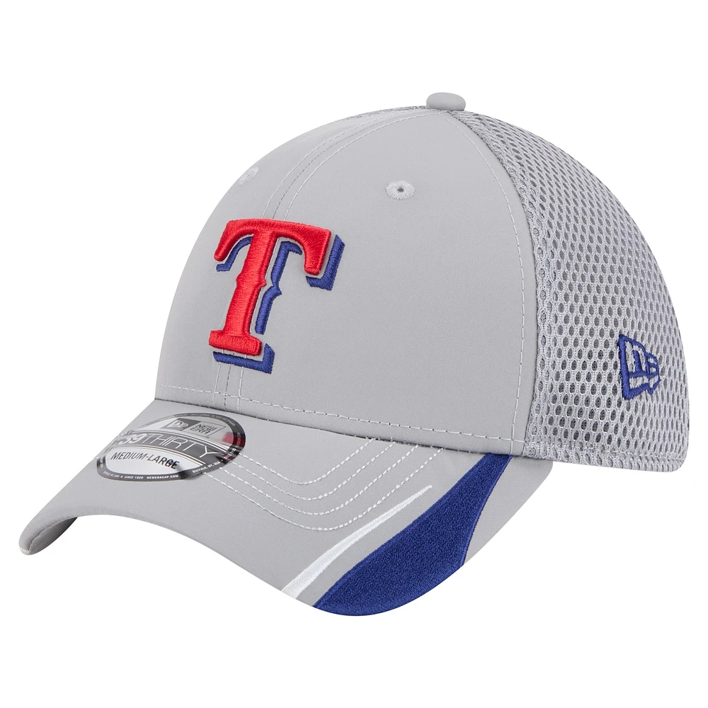 Casquette Flex-Fit Linear 39THIRTY Texas Rangers de New Era pour homme, gris