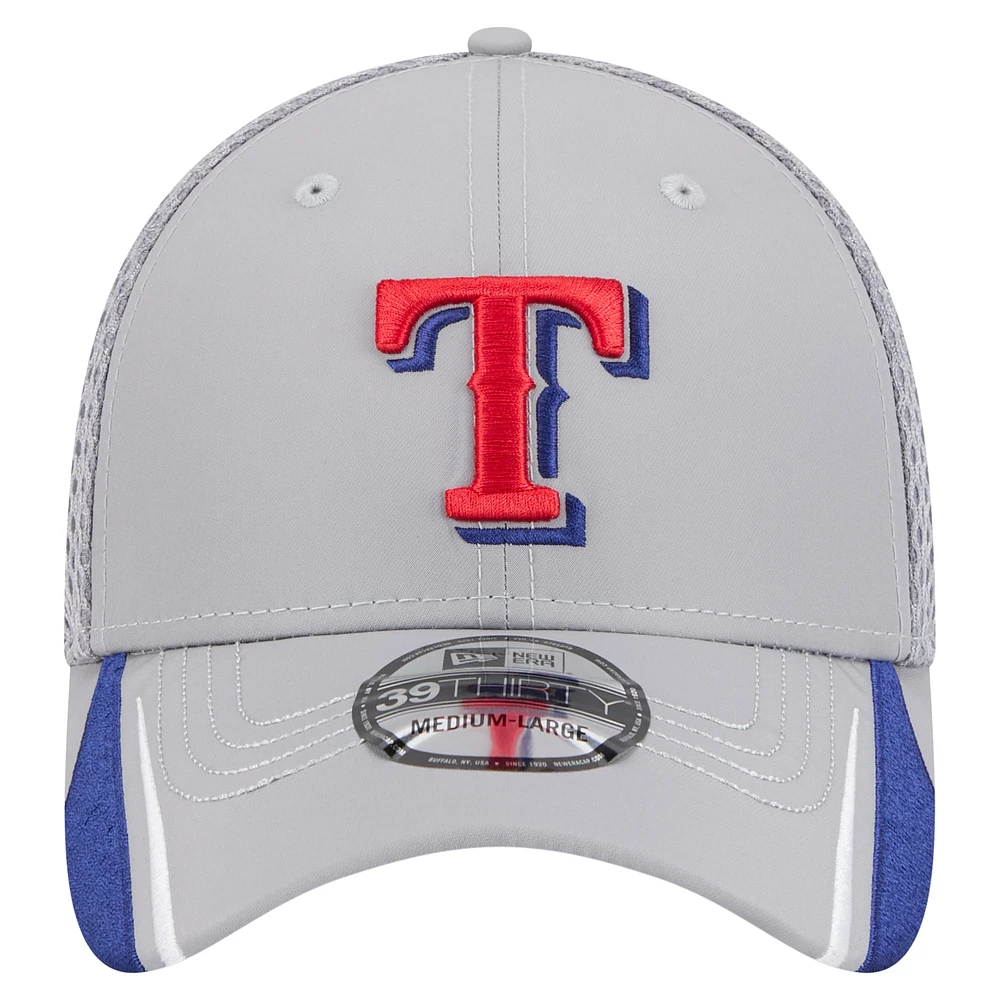 Casquette Flex-Fit Linear 39THIRTY Texas Rangers de New Era pour homme, gris