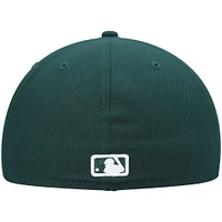 Casquette ajustée 59FIFTY verte avec logo blanc des Texas Rangers New Era pour homme