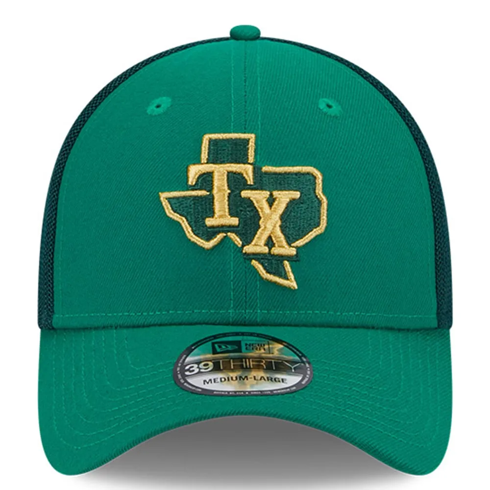 Texas Rangers Real Tree Neo 39THIRTY Green New Era Flex Hat