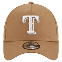Men's New Era Khaki Texas Rangers A-Frame 9FORTY Adjustable Hat
