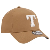 Men's New Era Khaki Texas Rangers A-Frame 9FORTY Adjustable Hat