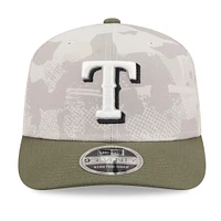 Men's New Era Light Beige/Olive Texas Rangers 2025 Armed Forces Day 9SEVENTY Stretch-Snap Hat
