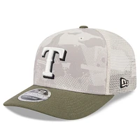Men's New Era Light Beige/Olive Texas Rangers 2025 Armed Forces Day 9SEVENTY Stretch-Snap Hat