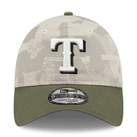 Men's New Era Light Beige/Olive Texas Rangers 2025 Armed Forces Day 9TWENTY Adjustable Hat