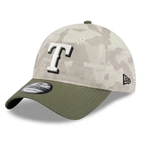 Men's New Era Light Beige/Olive Texas Rangers 2025 Armed Forces Day 9TWENTY Adjustable Hat