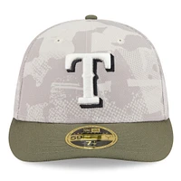 Men's New Era Light Beige/Olive Texas Rangers 2025 Armed Forces Day Low Profile 59FIFTY Fitted Hat