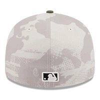 Men's New Era Light Beige/Olive Texas Rangers 2025 Armed Forces Day Low Profile 59FIFTY Fitted Hat