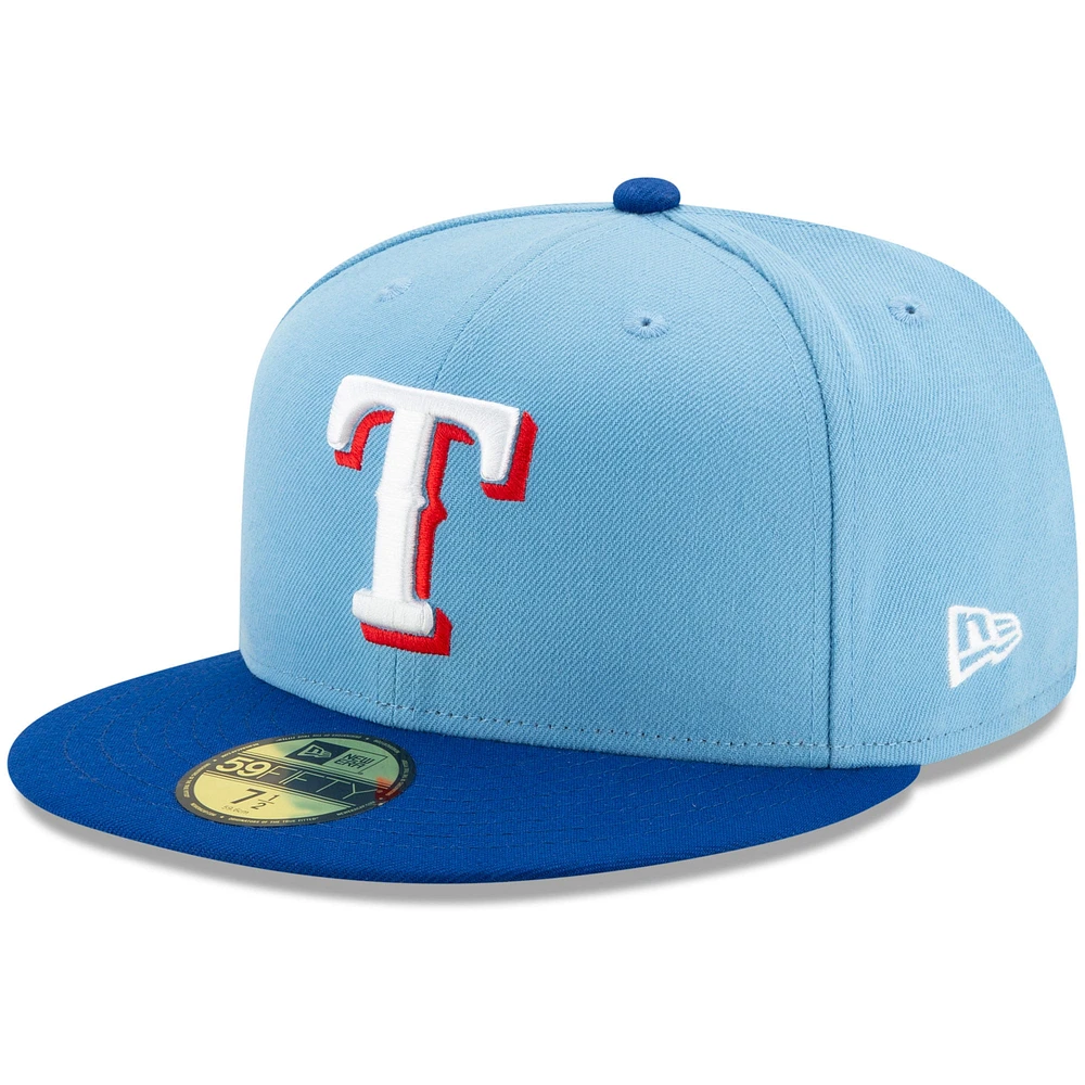 New Era Homme Bleu clair / Royal Texas Rangers Alternate 2 Authentic Collection On-Field - Casquette ajustée 59FIFTY