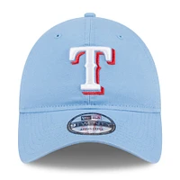 Casquette réglable 9TWENTY pour hommes des Texas Rangers 2024 New Era bleu clair