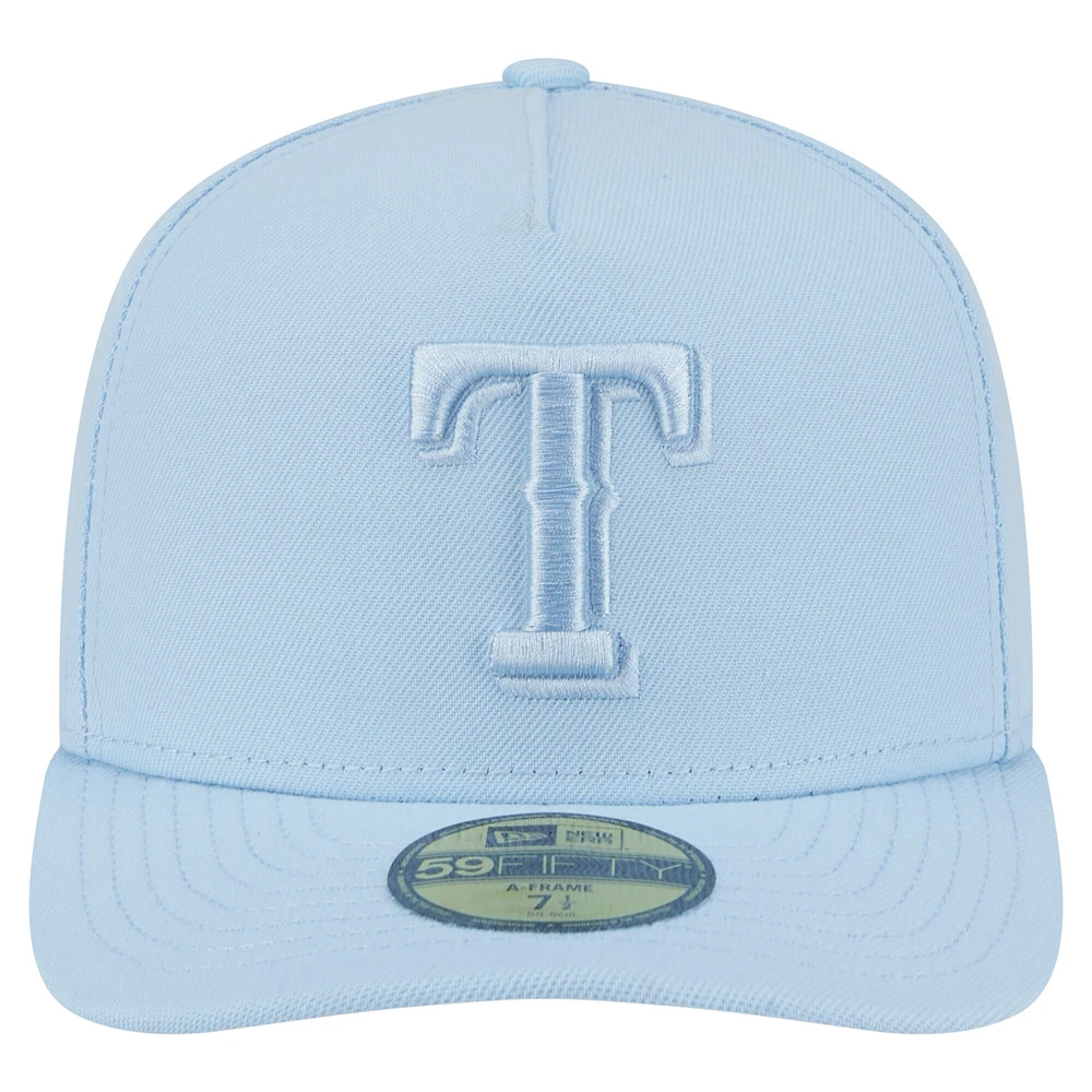 Casquette ajustée New Era 59FIFTY bleu clair Texas Rangers Color Pack pour homme