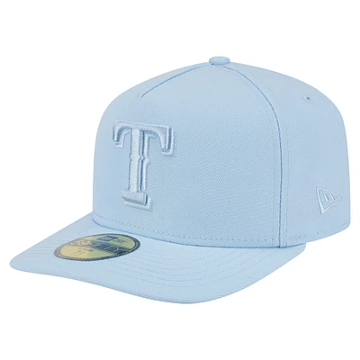 Casquette ajustée New Era 59FIFTY bleu clair Texas Rangers Color Pack pour homme