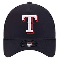Casquette ajustable 9FORTY couleur équipe A-Frame des Texas Rangers New Era pour hommes, bleu marine