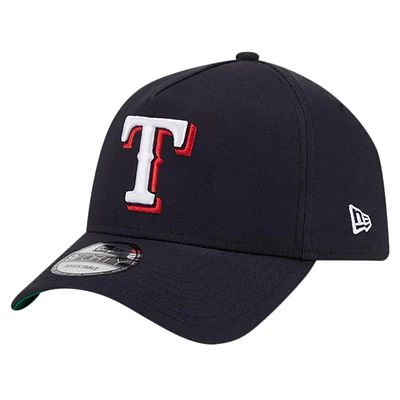 Men's New Era Navy Texas Rangers Team Color A-Frame 9FORTY Adjustable Hat
