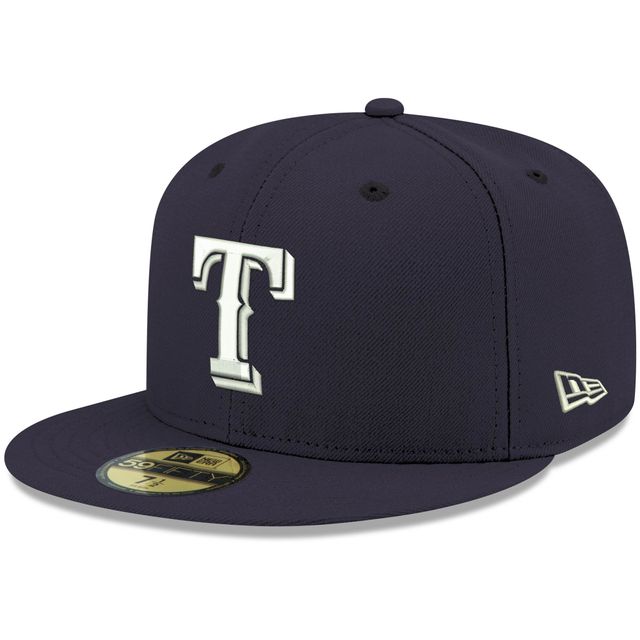 Casquette ajustée 59FIFTY bleu marine avec logo Texas Rangers New Era pour homme