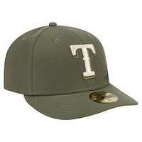 Men's New Era Olive Texas Rangers Tonal Florals 59FIFTY Fitted Hat