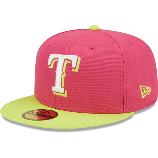 Men's Texas Rangers New Era Green/Red 40th Anniversary Cyber Highlighter  59FIFTY Fitted Hat