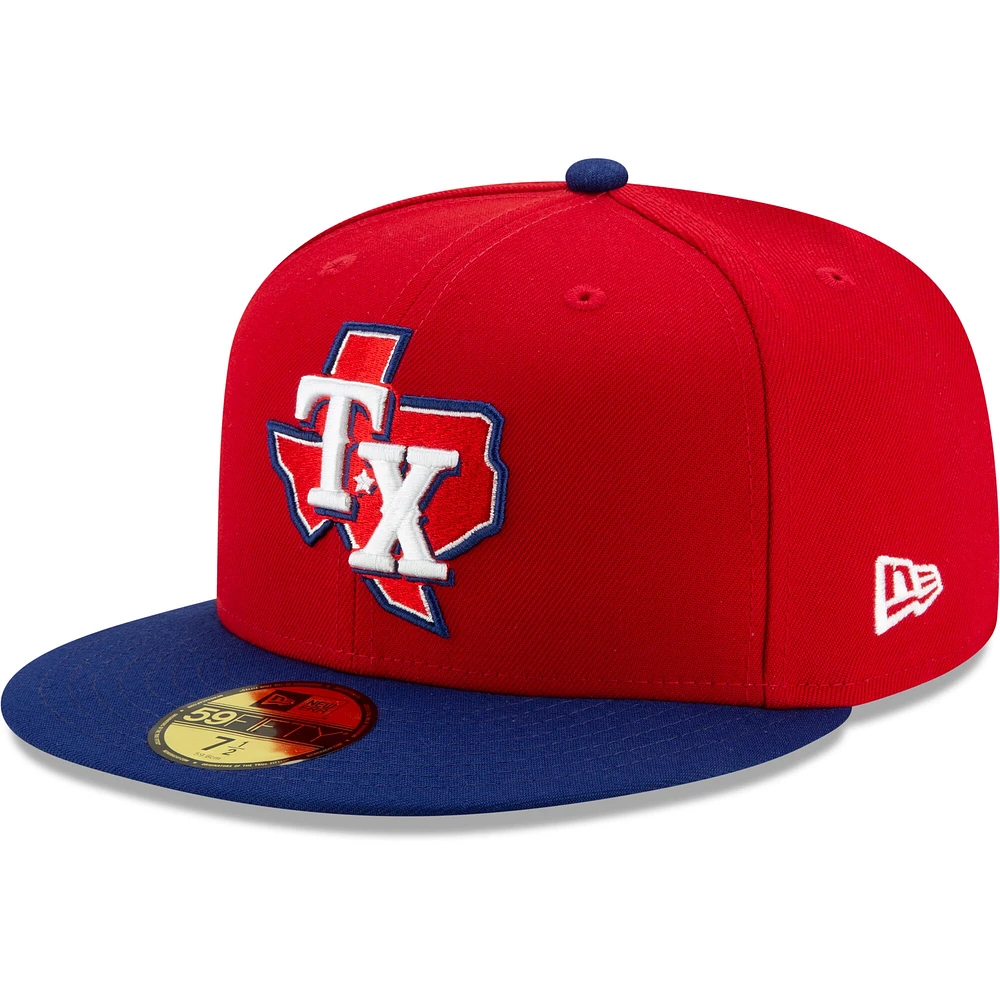 Men's New Era Red/Royal Texas Rangers 2020 Alternate 3 Authentic Collection On Field 59FIFTY Fitted Hat