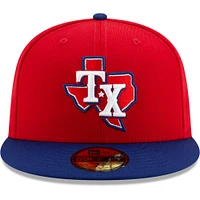 Casquette ajustée New Era pour homme rouge/royal Texas Rangers 2020 Alternate 3 Authentic Collection On Field 59FIFTY