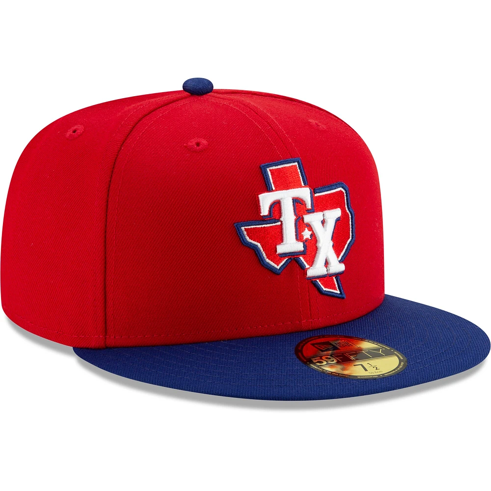 Casquette ajustée New Era pour homme rouge/royal Texas Rangers 2020 Alternate 3 Authentic Collection On Field 59FIFTY