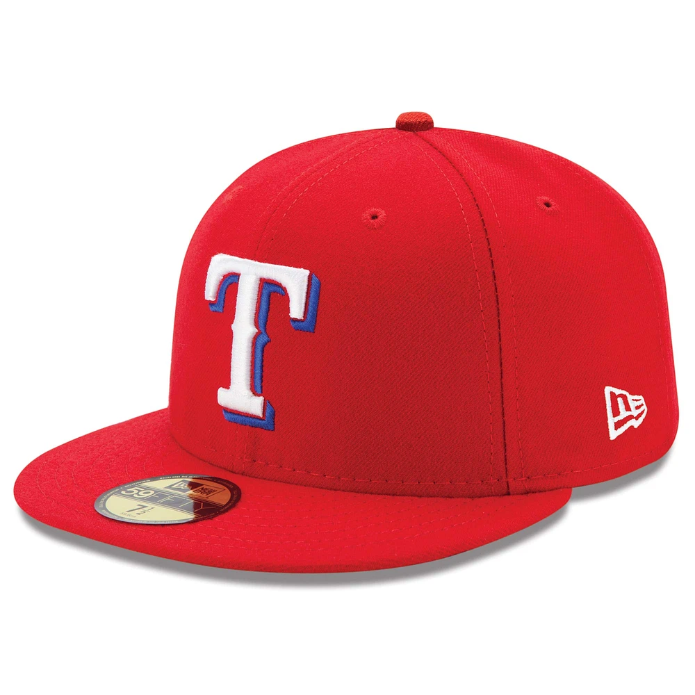 Casquette ajustée New Era pour homme rouge Texas Rangers Alternate Authentic Collection On-Field 59FIFTY