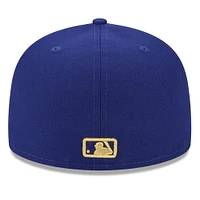 Casquette ajustée 59FIFTY New Era Royal Texas Rangers 2024 Gold Collection pour homme