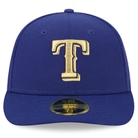 Casquette ajustée 59FIFTY à profil bas New Era Royal Texas Rangers 2024 Gold Collection pour homme