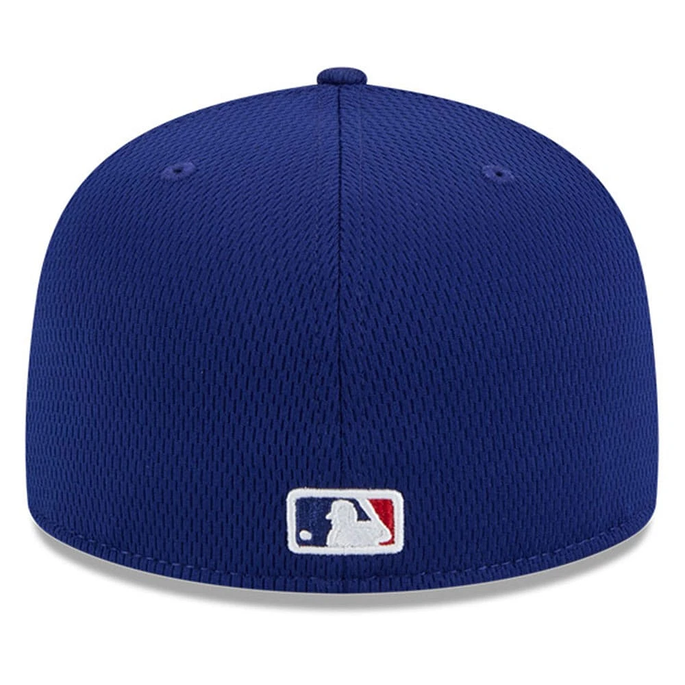 Casquette ajustée MLB Clubhouse 59FIFTY 2025 Royal Texas Rangers de New Era pour homme