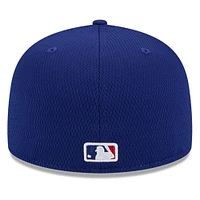 Casquette ajustée MLB Clubhouse 59FIFTY 2025 Royal Texas Rangers de New Era pour homme